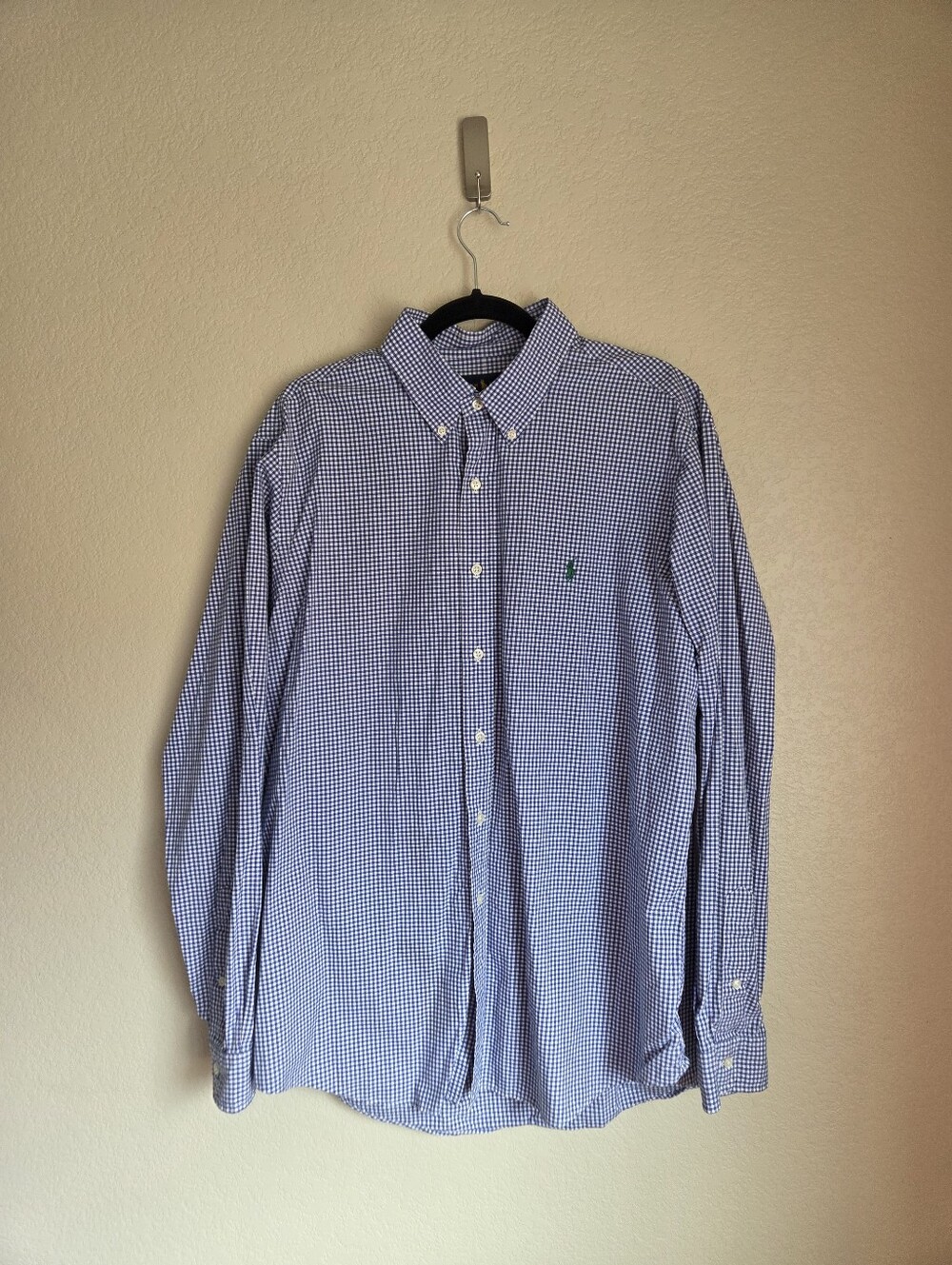 Ralph Lauren Blue Gingham Button-Down Shirt Size XL